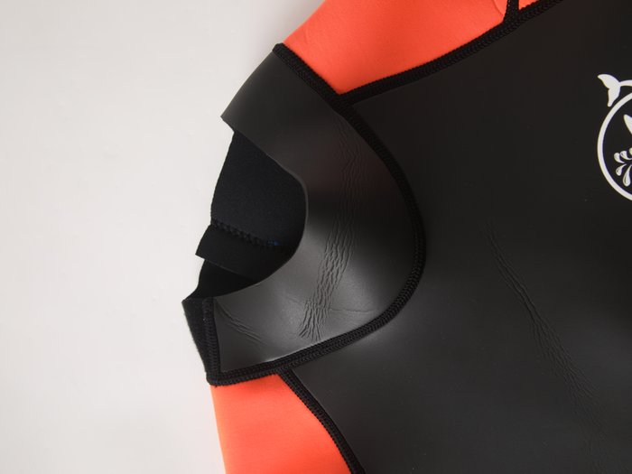 Stitching on orange panels