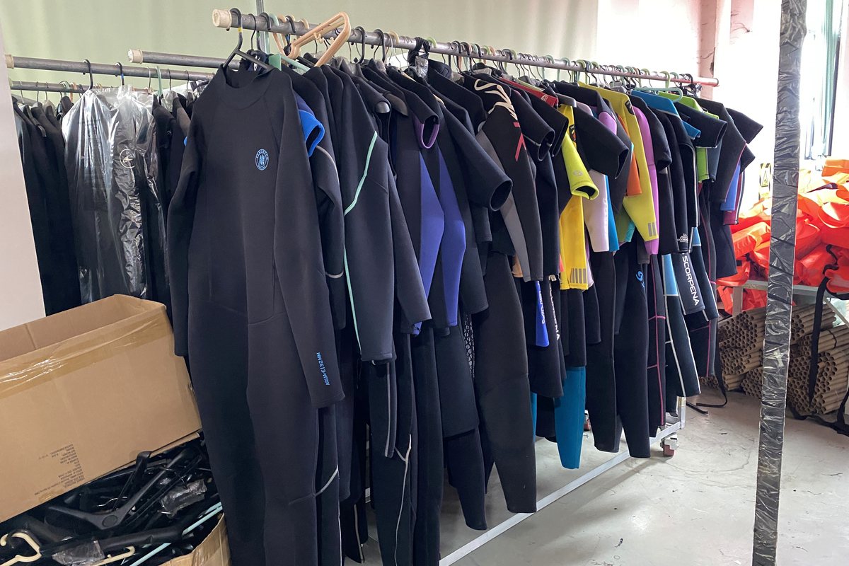 Finished goods — Inspected and hung, ready for export.